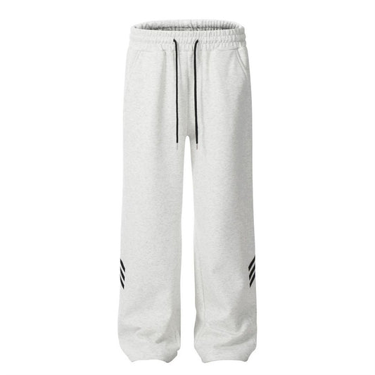 Men's Side Stripe Stitching Loose Straight Trousers With An Elasticated Waist