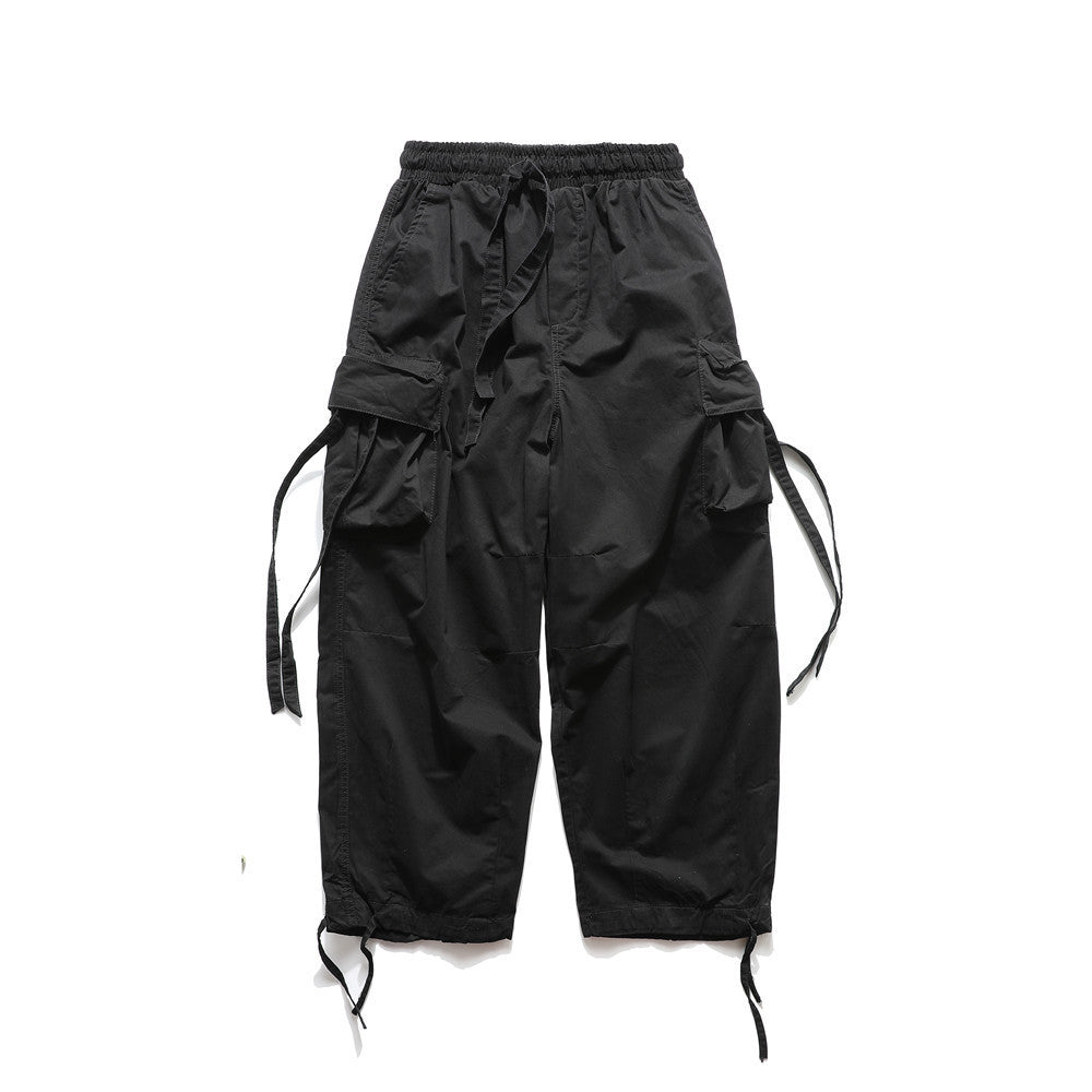 Men's Elastic Waist Drawstring Ankle Banded Pants