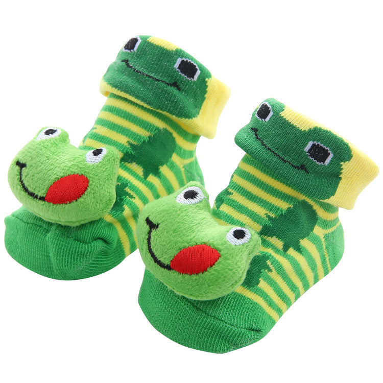 Chaussettes antidérapantes tridimensionnelles pour bébé, dessin animé, pour nouveau-né, poupée, vente en gros