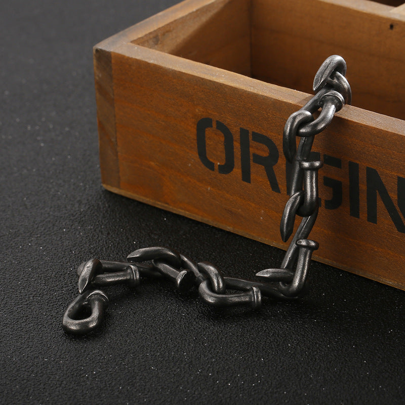 Retro Retro Style Personality Design Hook Buckle Titanium Steel Men's