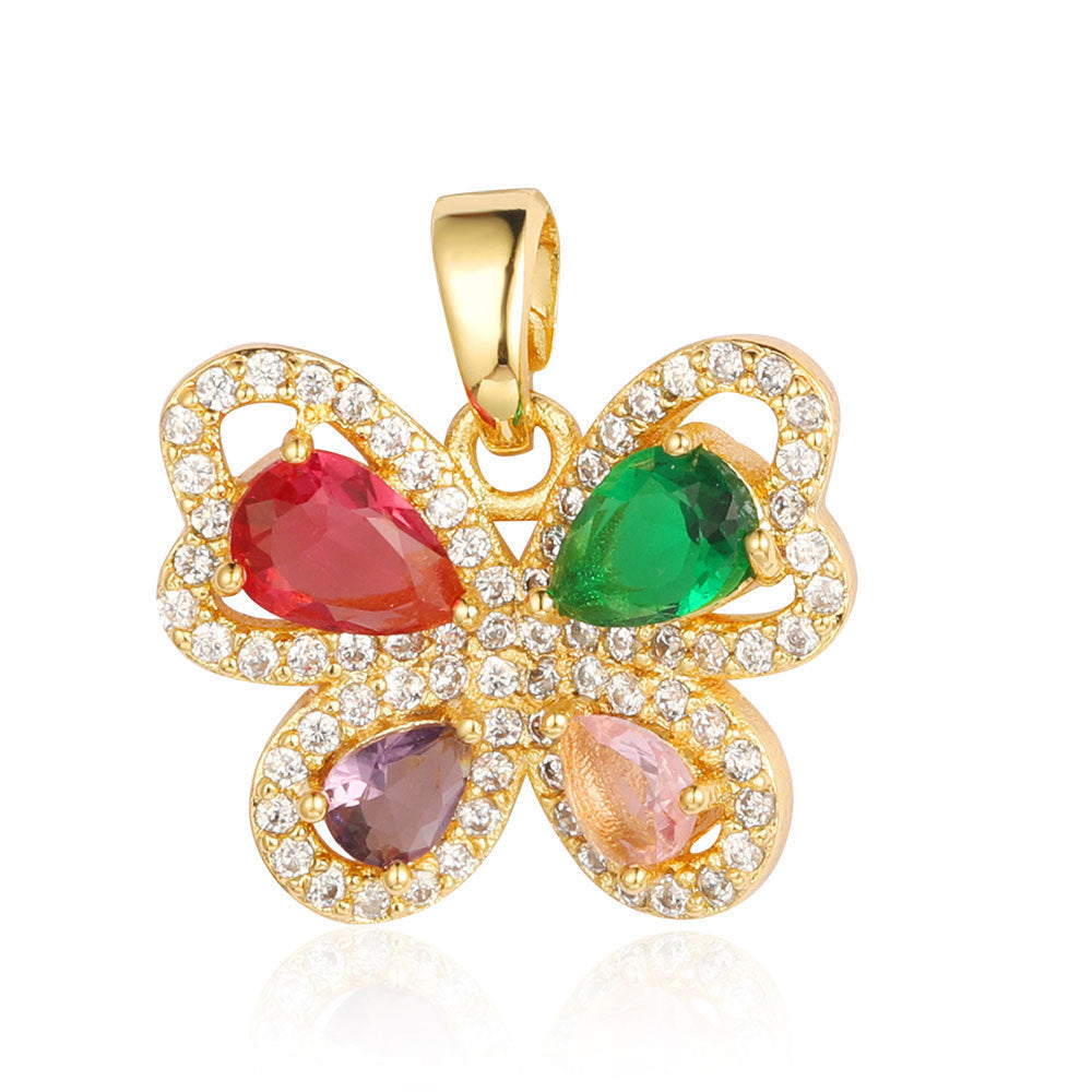 Pendentif en cristal de zirconium couleur cerf oreilles de lapin papillon