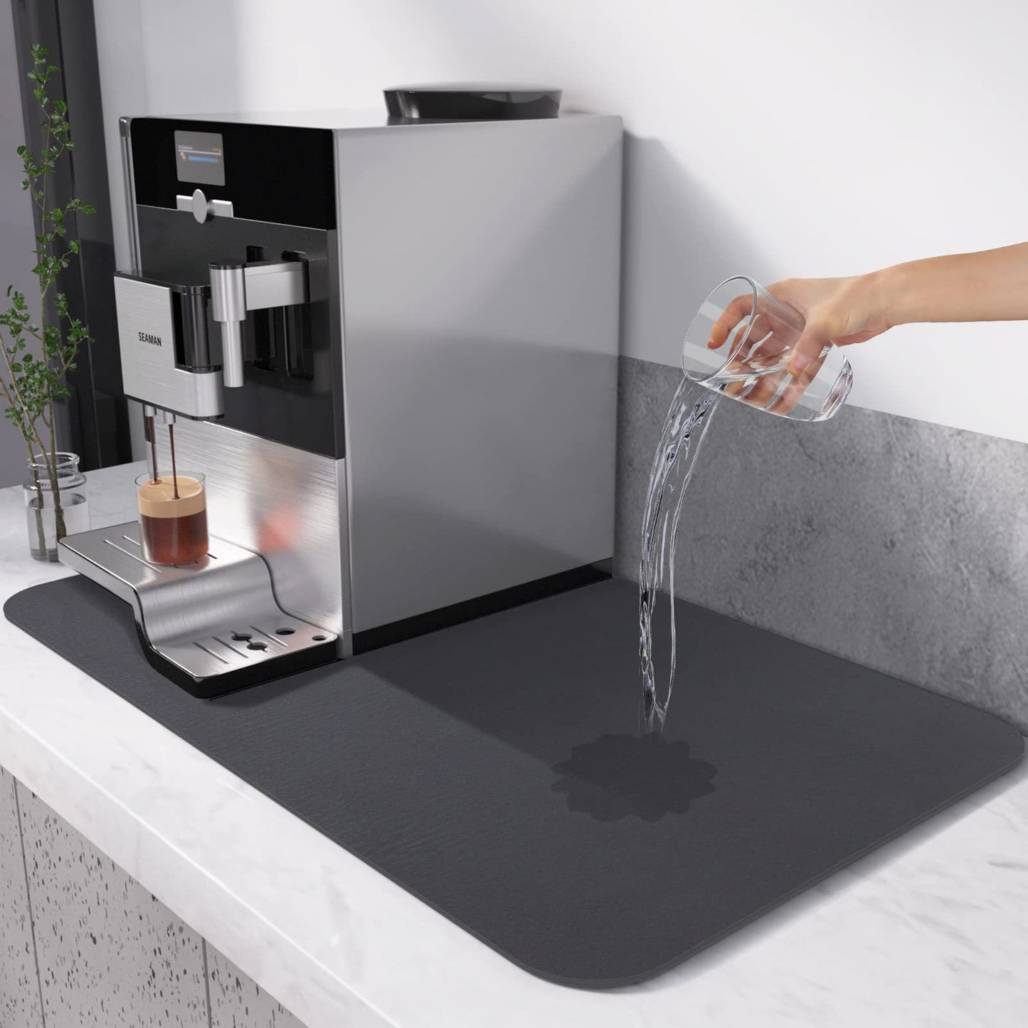 Almohadilla de drenaje para la piel, tapete de secado de platos de goma, tapetes escurridores súper absorbentes, vajilla, alfombras para botellas, mantel para vajilla de cocina