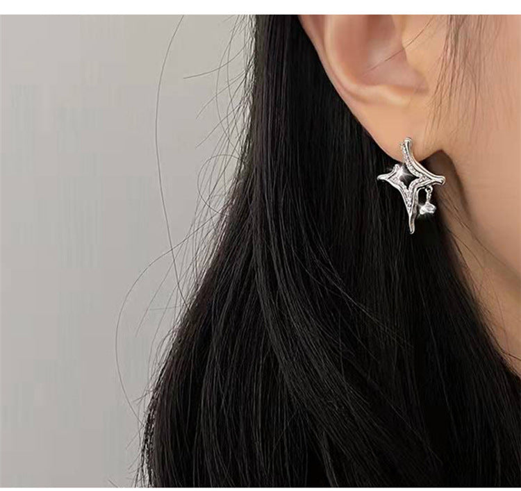 Four Eight-pointed Stars Stud Earrings For Women