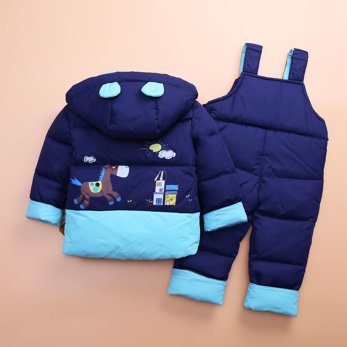 Costume de veste en duvet épais décontracté pour enfants