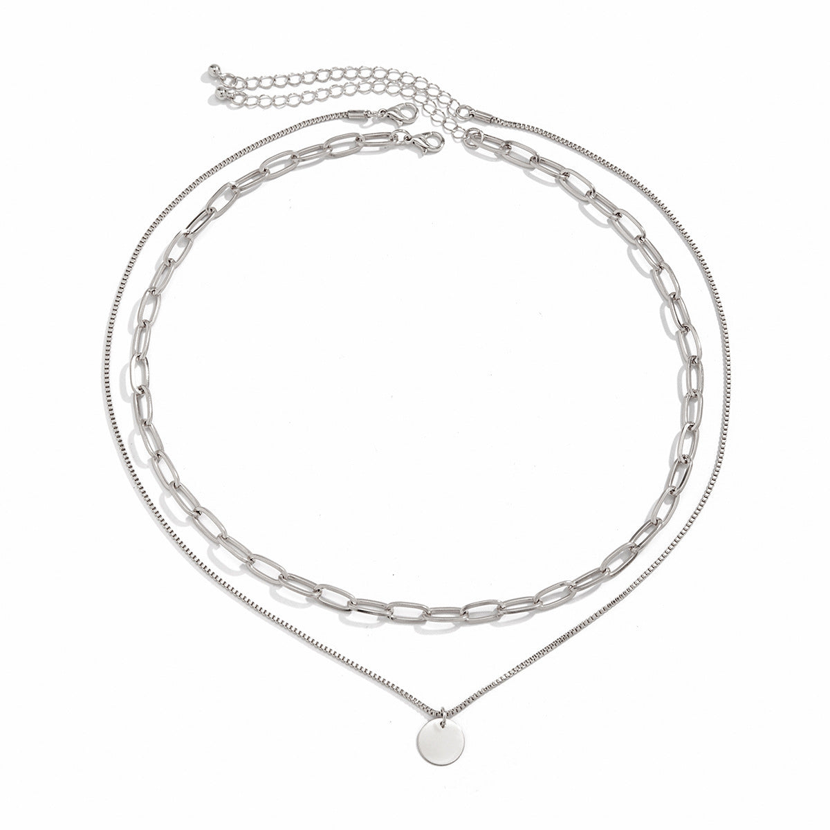 European Hip Hop Personality Wafer Pendant Necklace