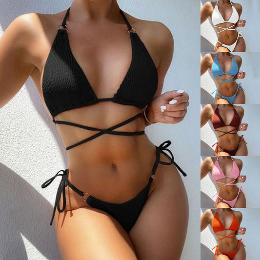 Maillot de bain bikini fendu pour femme