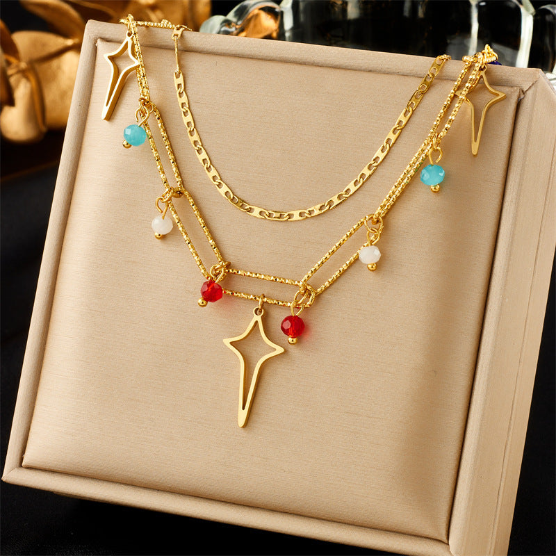 New Fashion Minority Design Multi-layer Twin Clavicle Chain