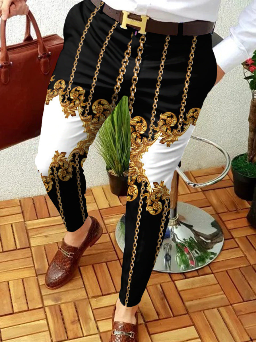 Pantalones con estampado de cuadros de moda para hombre