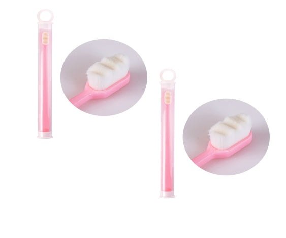 Brosse à dents Ultra-fine, poils Super doux, nettoyage en profondeur, Portable, outils de soins bucco-dentaires, nettoyage buccal, voyage