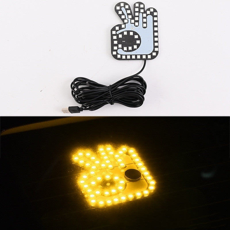 Lumière de geste de doigt de prise USB de voiture