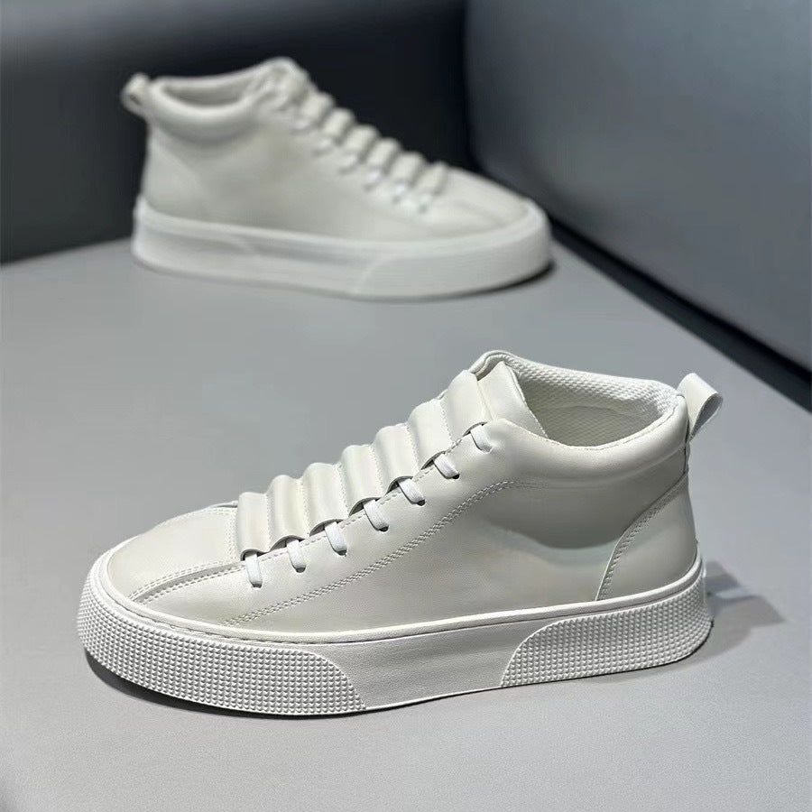 Zapatos casuales de plataforma alta de cuero para hombre