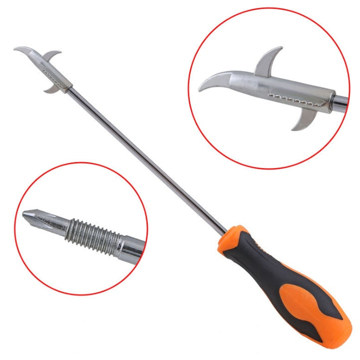 Tire clear stone hook