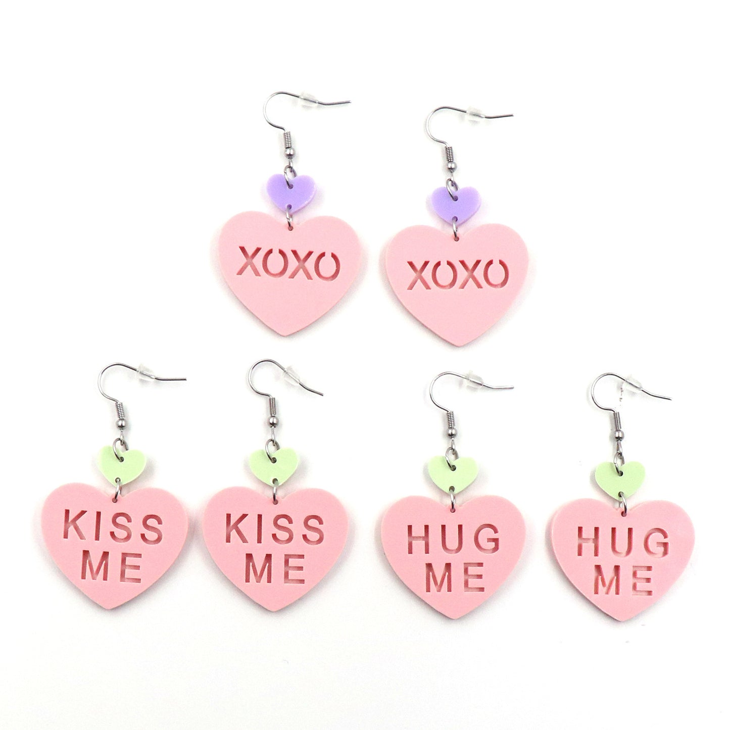 Mode amour lettre saint valentin cadeau mignon acrylique boucles d'oreilles bijoux