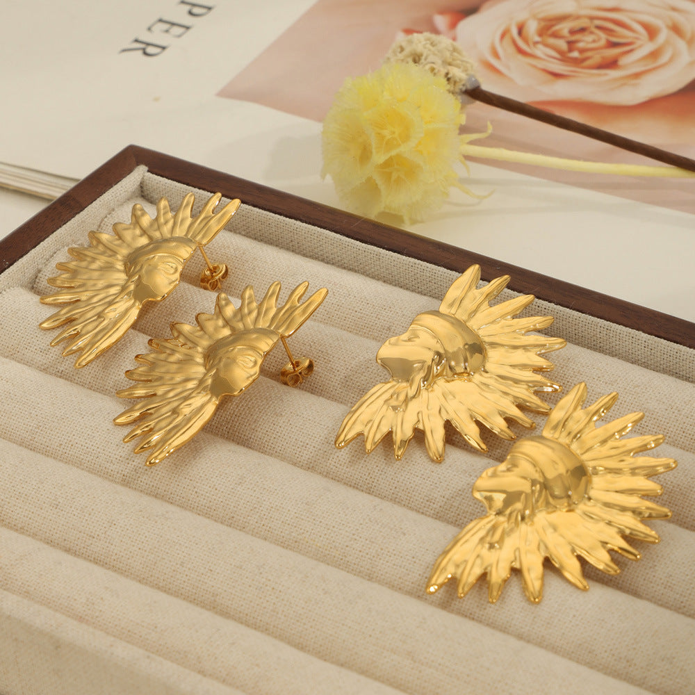 Boucles d'oreilles à la mode pour femmes, industrie lourde