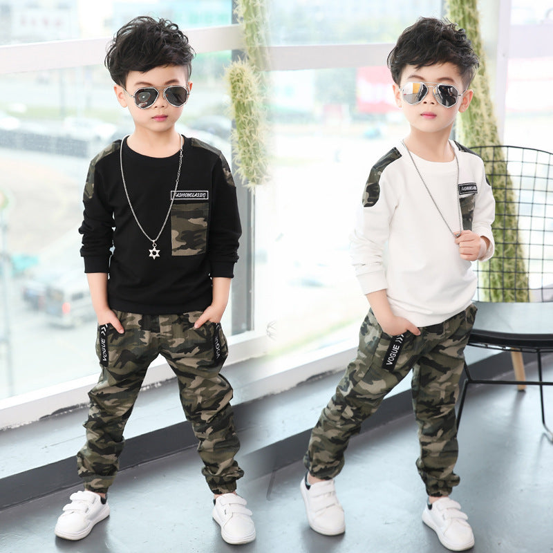 Costume camouflage pour enfants à manches longues