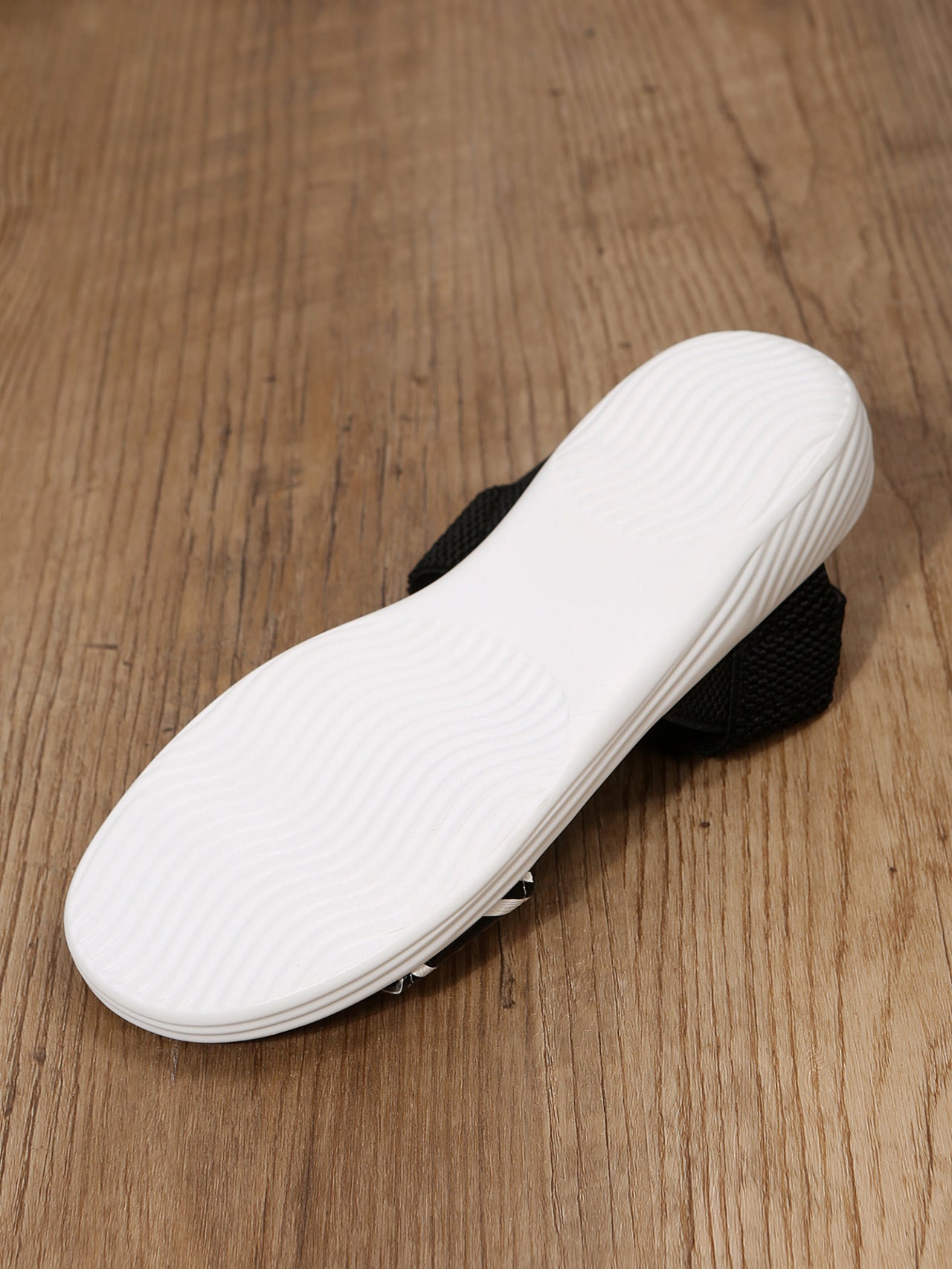 Chaussures décontractées plates à rayures pied-de-poule