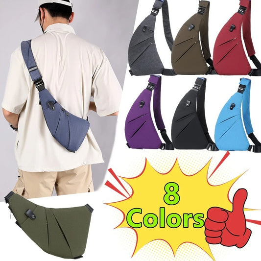 Bolso de pecho antirrobo cruzado multifuncional para hombre