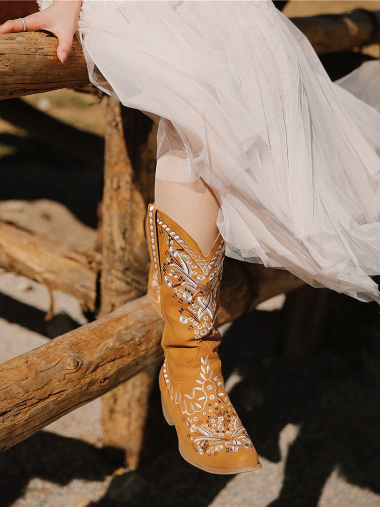 Botas Caballero Bohemio Bordadas Niña