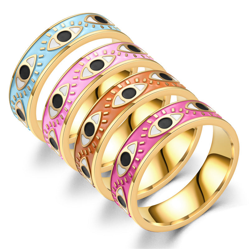 Bague de couple en acier titane à la mode pour femmes