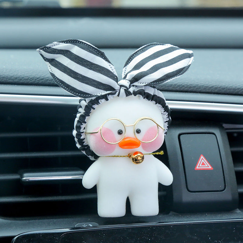 Kawaii Cafe pato juguete dibujos animados lindo pato coche decoración animales muñecas