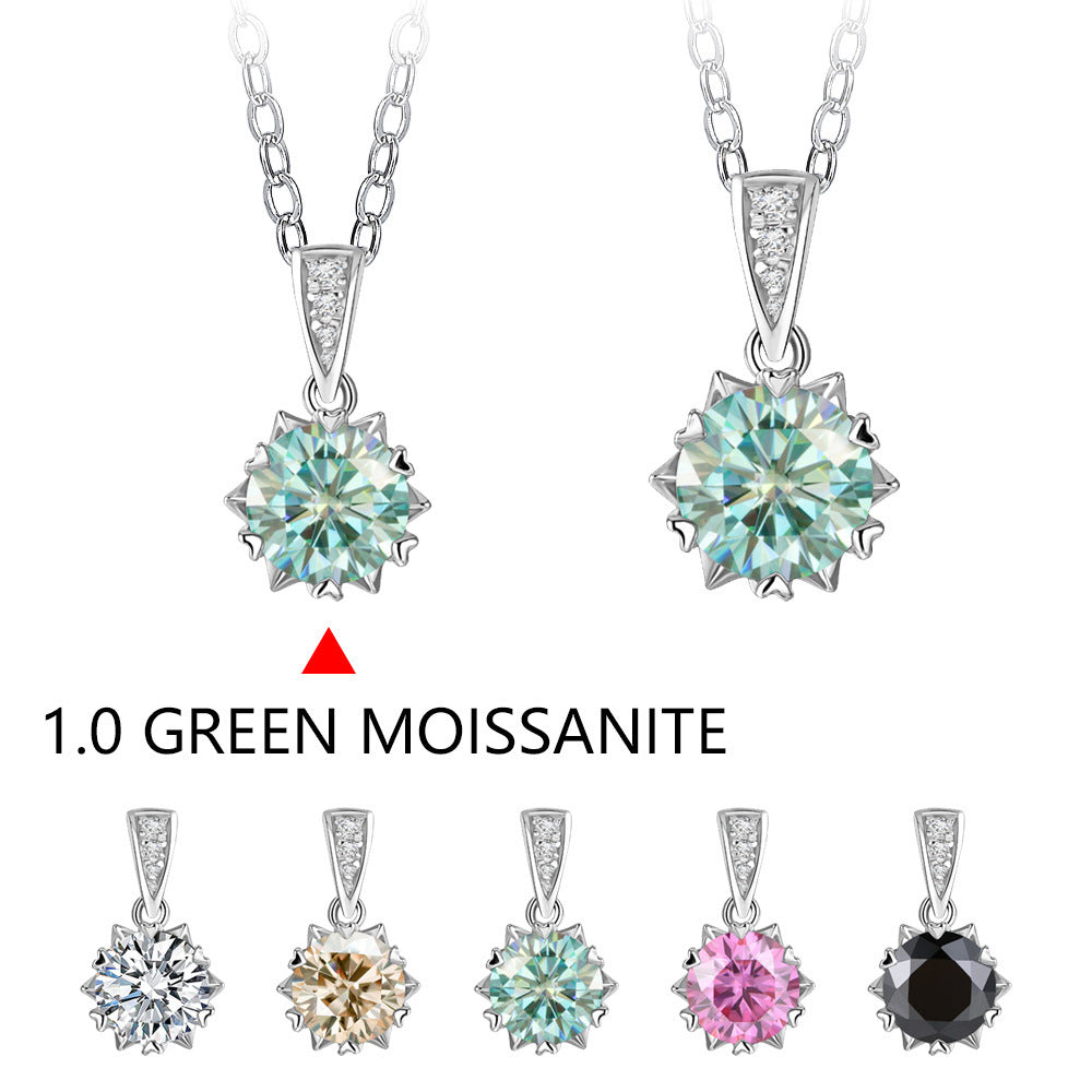Collier flocon de neige Moissanite en argent Sterling 2 carats, Design d'intérêt spécial, à la mode, polyvalent
