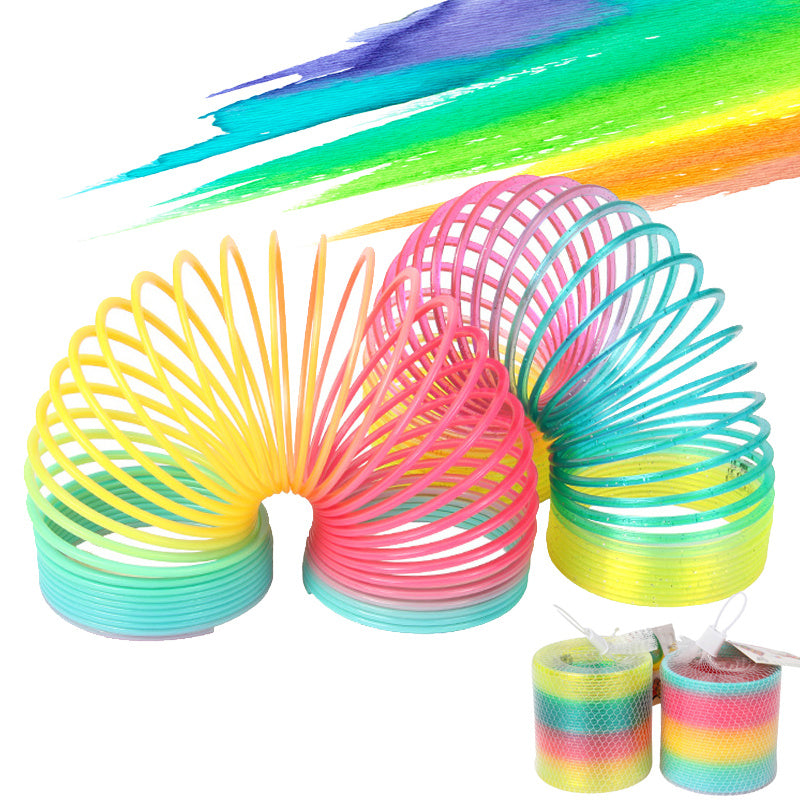 Jouets à bobine de printemps arc-en-ciel pliable en plastique, jeu de sport pour enfants, jouets éducatifs créatifs amusants à la mode, cadeau pour enfants