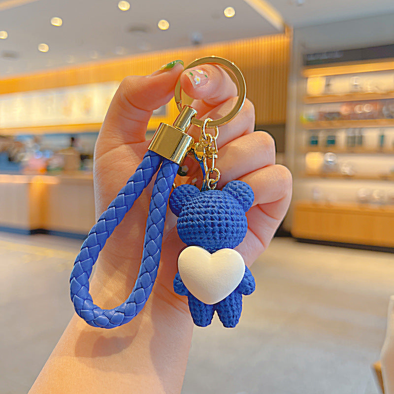 Porte-clés poupée en forme de cœur d'amour, petit ours, pendentif mignon de célébrité d'internet