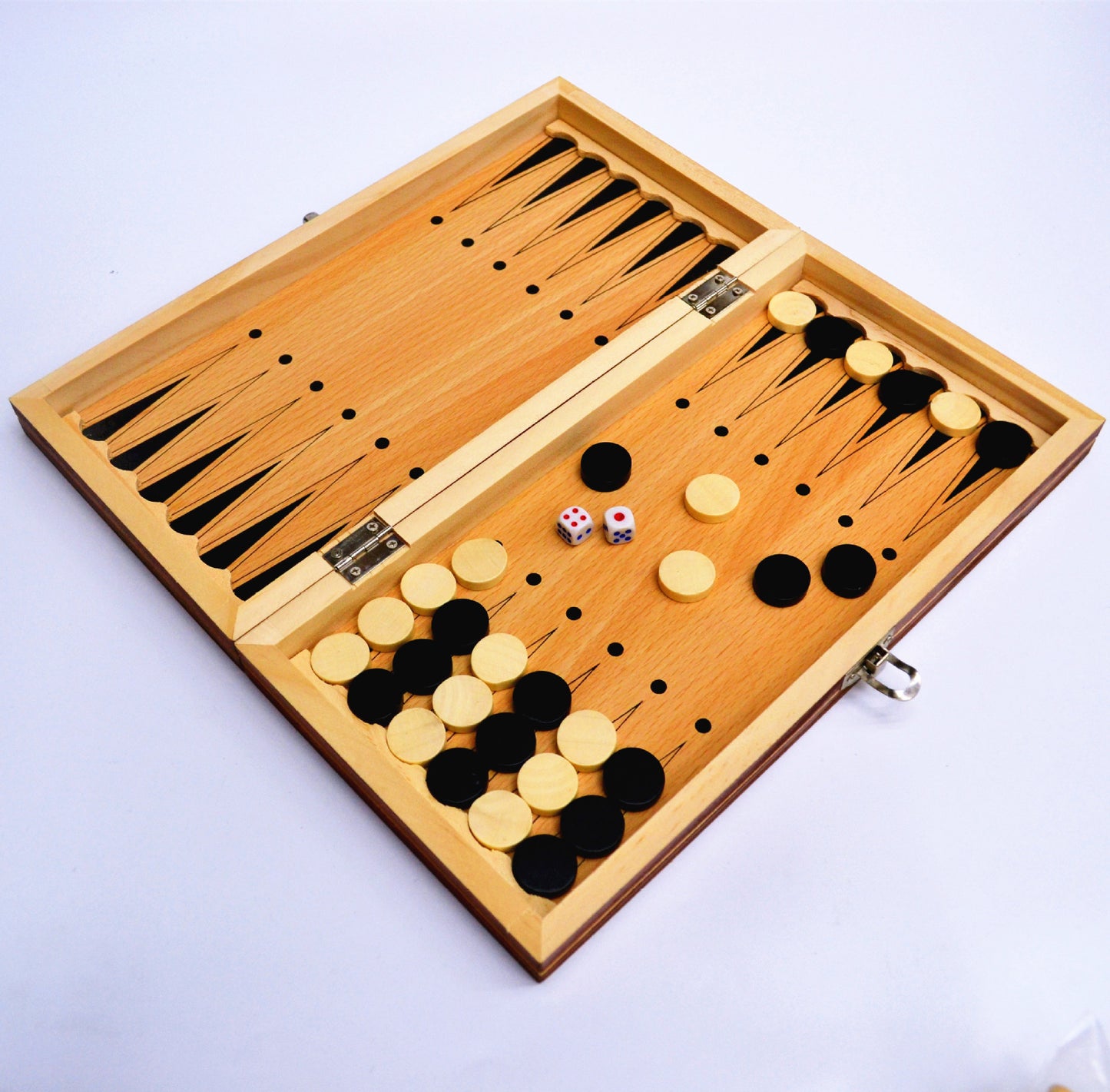 Jeu d'échecs magnétique en bois 3 en 1 pliable