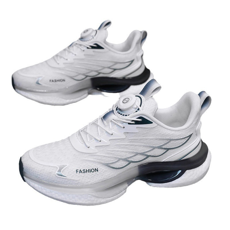 Chaussures de course à coussin d'air tissé volant avec boucle tournante