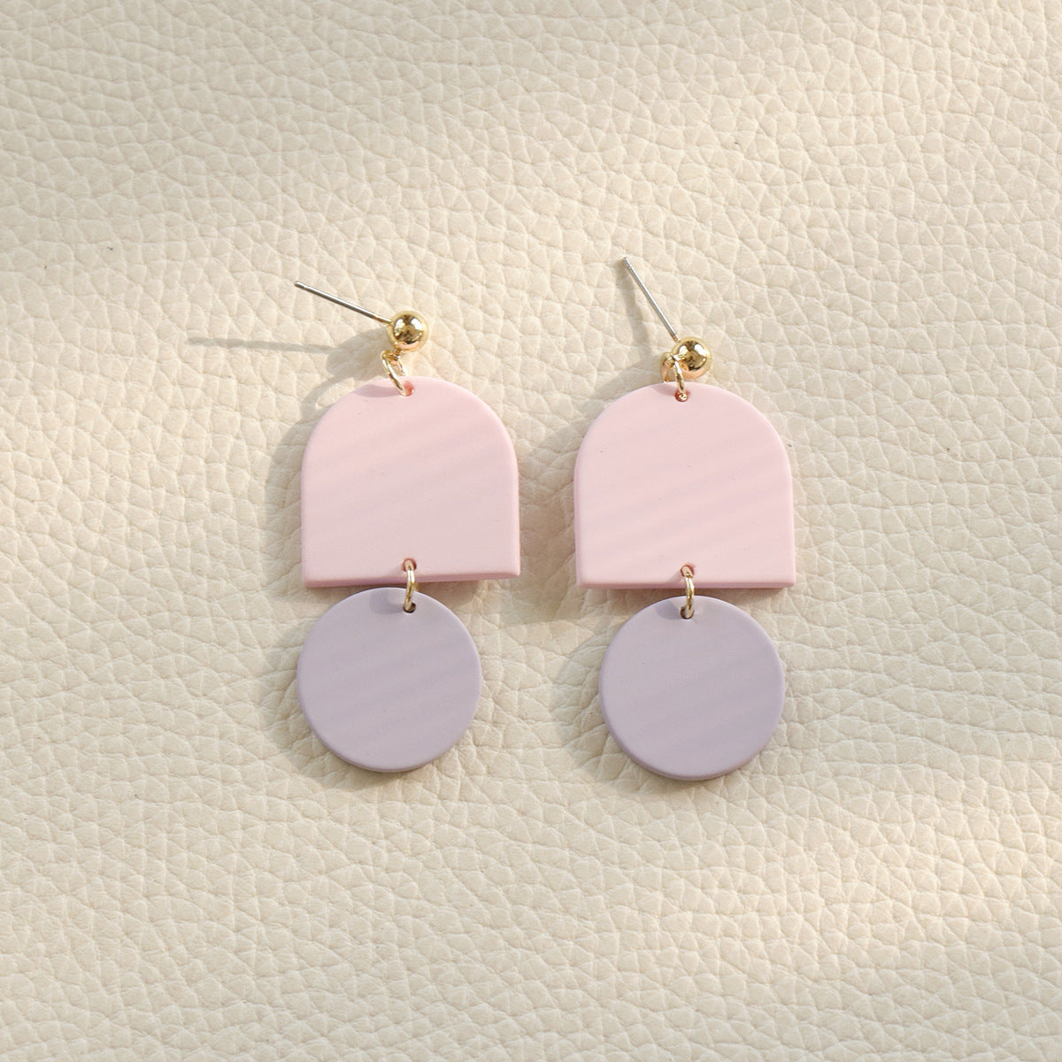 Contrast Color Holiday Girl New Acrylic Clay Texture Color Earrings