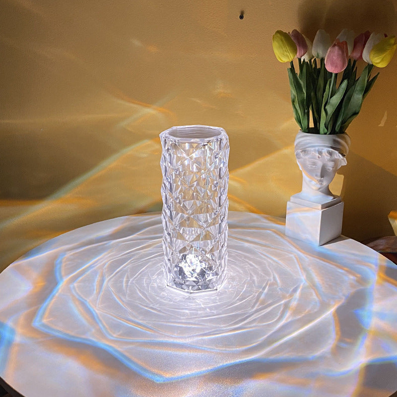 Lámparas de mesa LED románticas con diamantes rosas para dormitorio, sala de estar, fiesta, cena, decoración, luces creativas