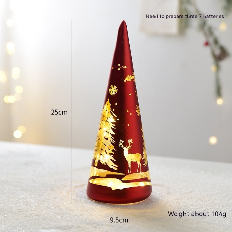 Décoration de bureau en verre lumineux de Noël