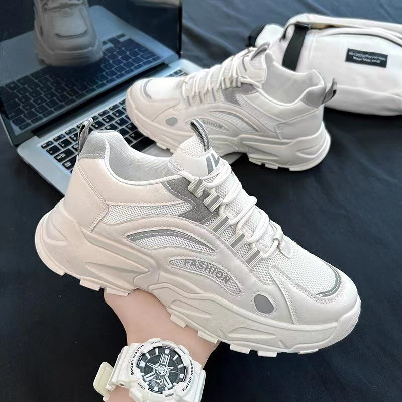 Zapatos de tablero blanco transpirables para deportes de ocio para hombres