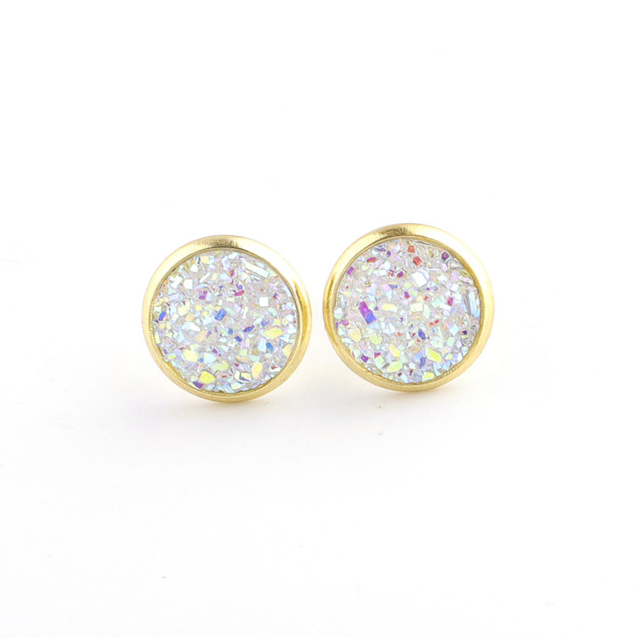 Boucles d'oreilles à tige étoilées en acier inoxydable plaqué or
