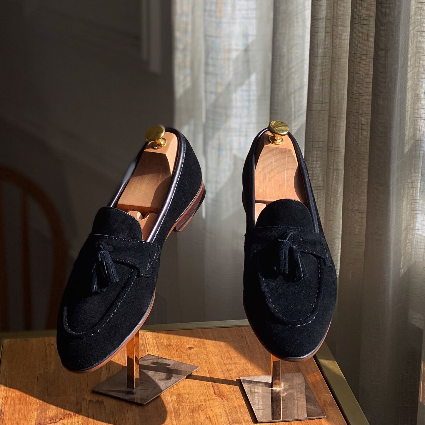 Zapatos de traje de piel de vacuno cuadrados para hombre