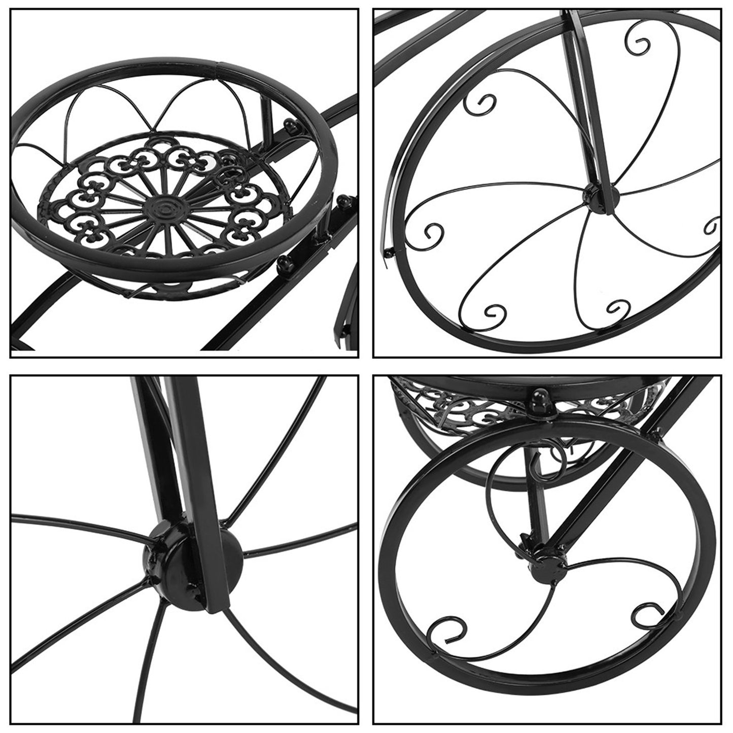 Support de chariot de Pot de fleur de support de plante de Tricycle idéal pour le jardin et le Patio de maison