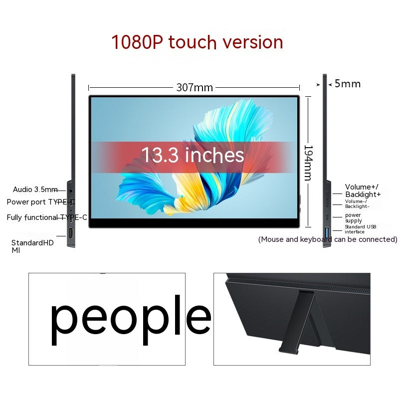 Écran d'extension externe de jeu d'ordinateur de téléphone portable de moniteur portatif de contact