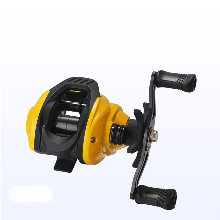 Petite roue de goutte d'eau jaune roue Luya moulinet de pêche Lei Qiang frappé roue de Modification de micro-objet noir