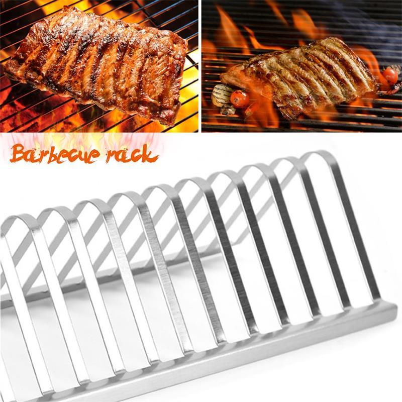 Support de gril de Barbecue en acier inoxydable, supports de côtes pour fumer, accessoires de Barbecue, support de rôtissage en plein air, ustensile de pique-nique