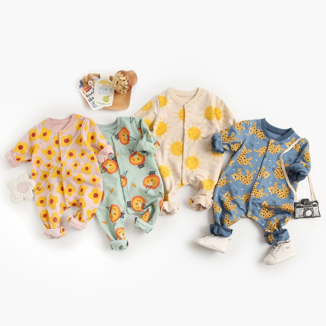 Vêtements pour bébé, barboteuse à manches longues, dessin animé