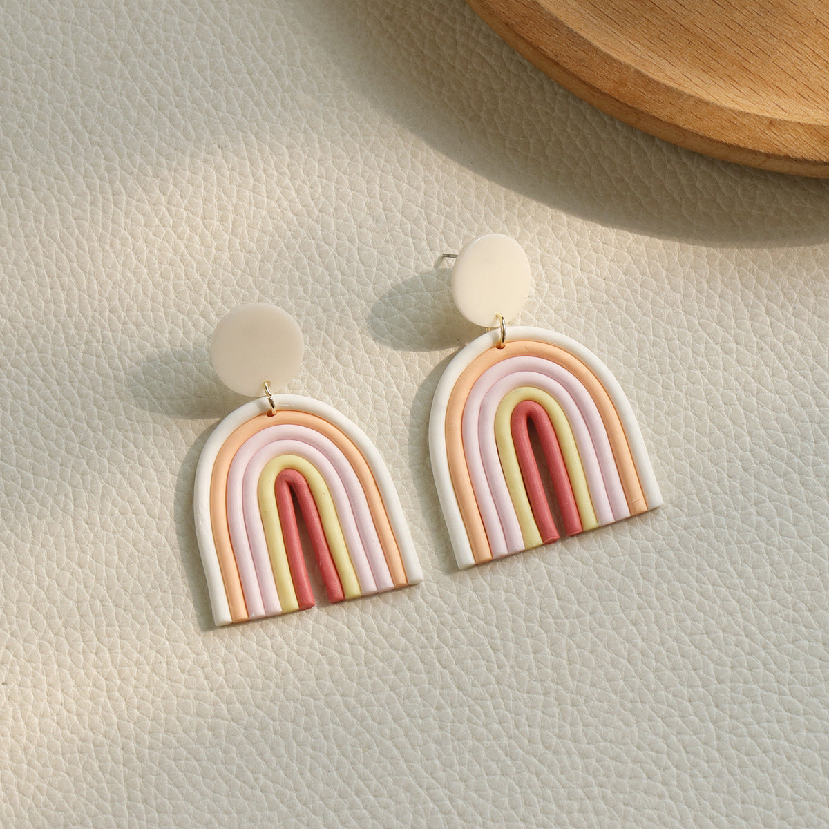 Contrast Color Holiday Girl New Acrylic Clay Texture Color Earrings