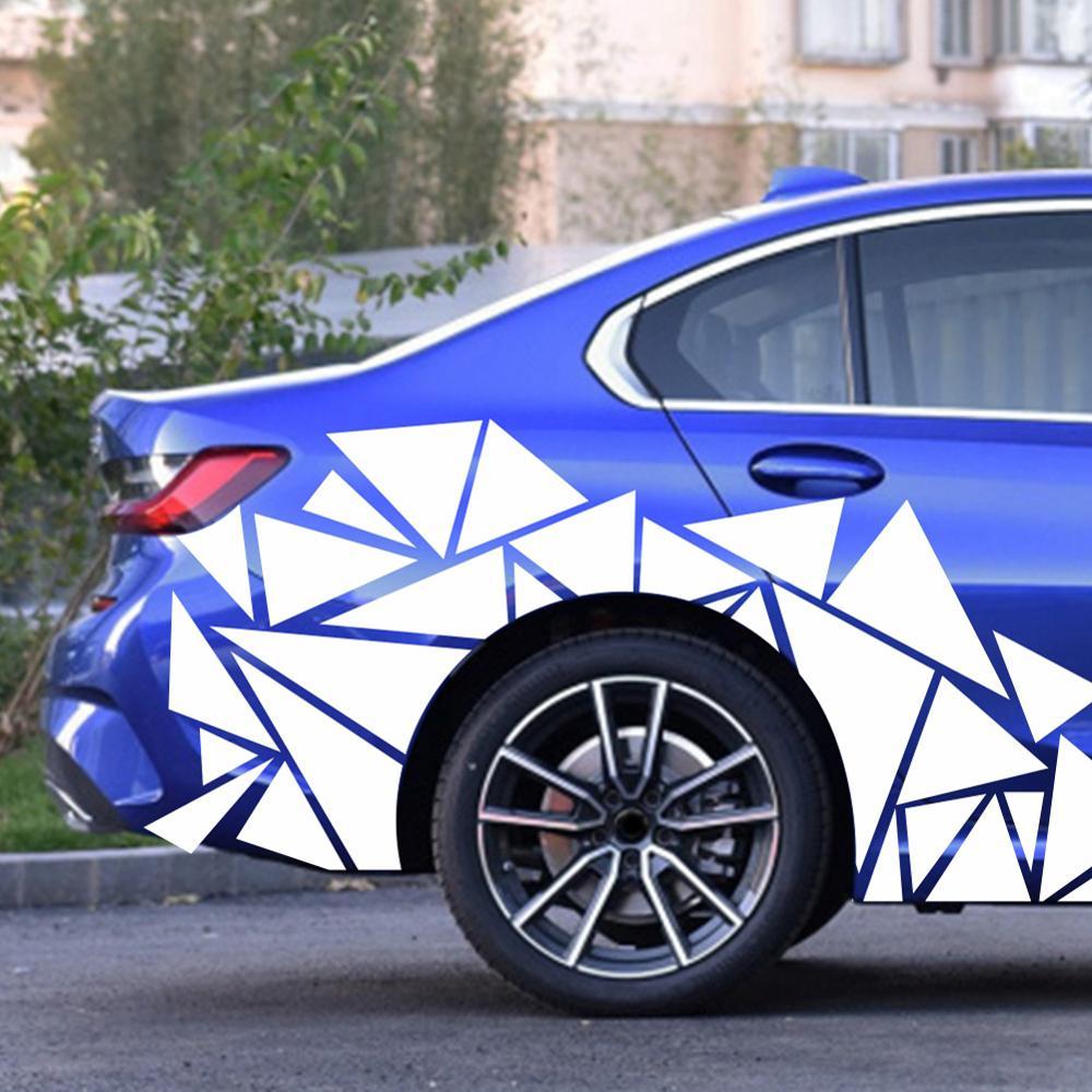 Autocollants de voiture Triangles noirs mats, autocollant latéral de voiture, Camouflage, style de voiture, décalcomanie en vinyle, décor pour la décoration de voiture 
