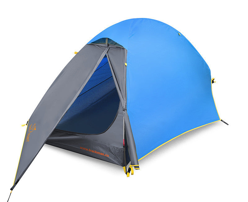 Tienda de campaña con poste de aluminio para una sola persona, doble capa, a prueba de lluvia, resistente al viento, ligera, portátil, de apertura rápida, profesional