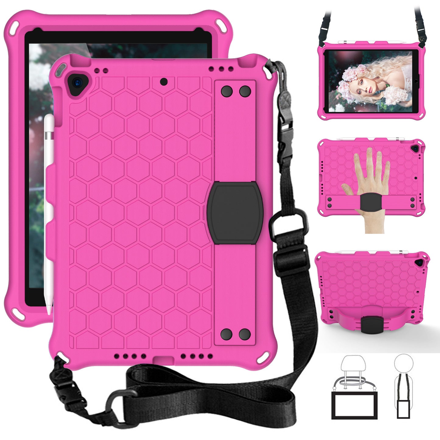 Compatible avec Apple, nouvelle coque EVA en nid d'abeille pour iPad 10.2