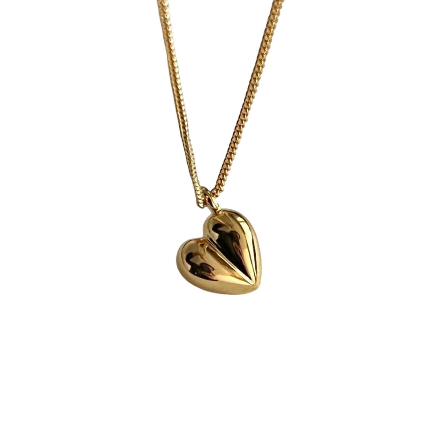 Collier en argent Sterling 925 avec cœur aimant pour femme, ornement en or tridimensionnel, Simple