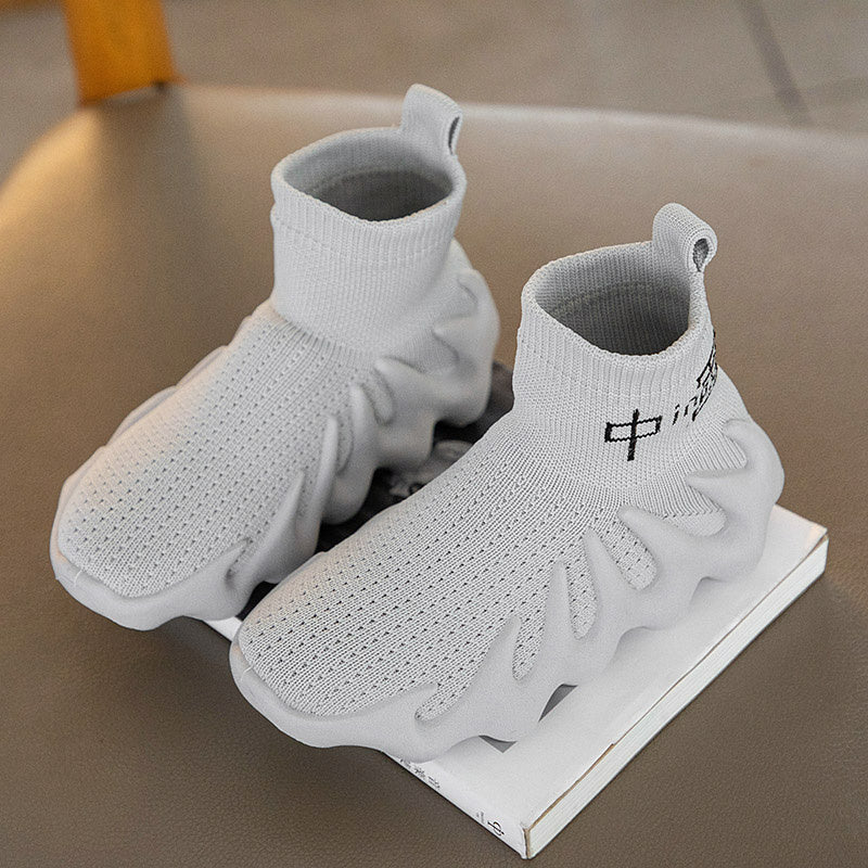 Baskets en maille respirante, chaussures chaussettes ultra légères pour enfants