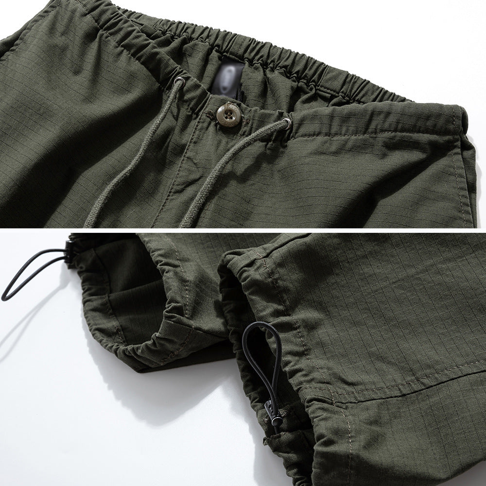 Japanese Style Workwear Pants Men's Sports Drawstring