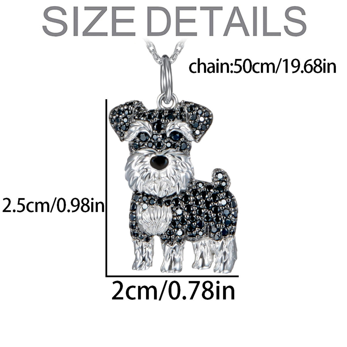 Collier de moulage sous pression en alliage de Zinc, dessin animé mignon Schnauzer exquis et écologique