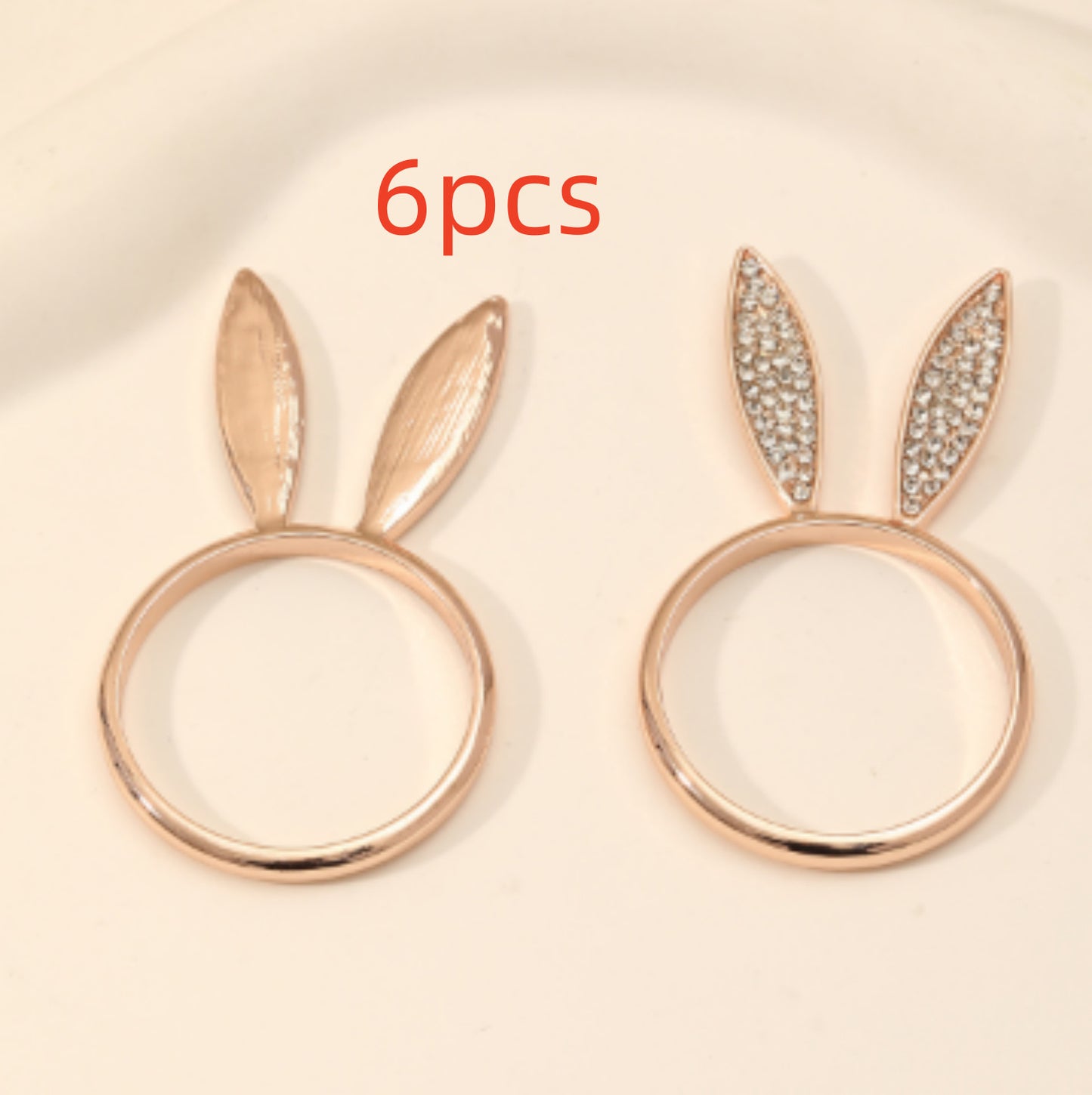 Anillo con cabeza de conejo de aleación de moda
