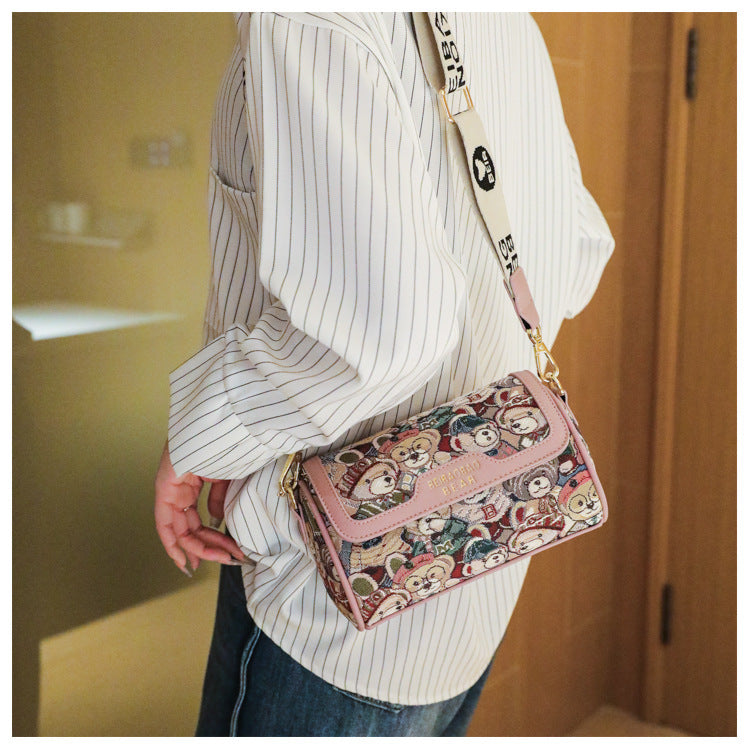 Sac à bandoulière à motif de petit ours de dessin animé, Design d'intérêt particulier, sac à bandoulière à la mode